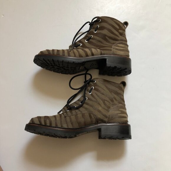 Rag & Bone Cannon Zip-Up Zebra-Stripe Calf Hair Combat Boots size 8 (38) - Picture 5 of 12
